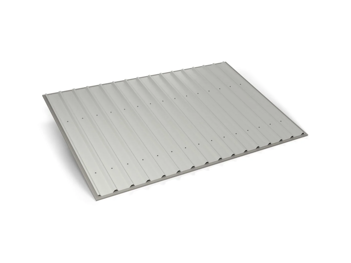 Finished roof of Express Pro 32/1000 box profile sheets in RAL 9003 signal white (illustrative render)